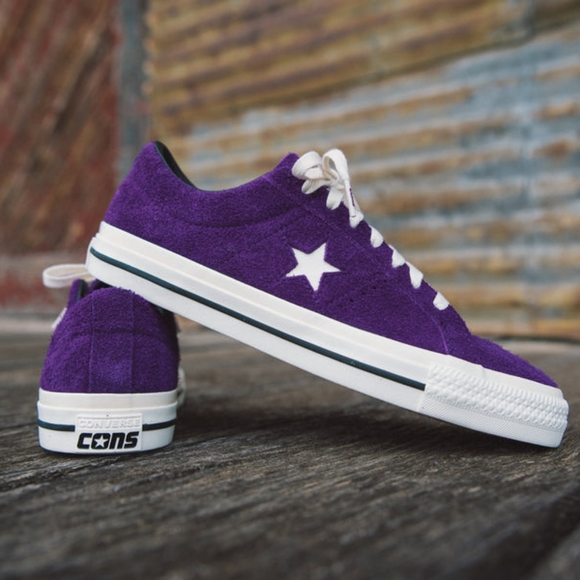 CONVERSE One Star Pro OX Skateboard in Night Purple/Egret/Black - Picture 2 of 16